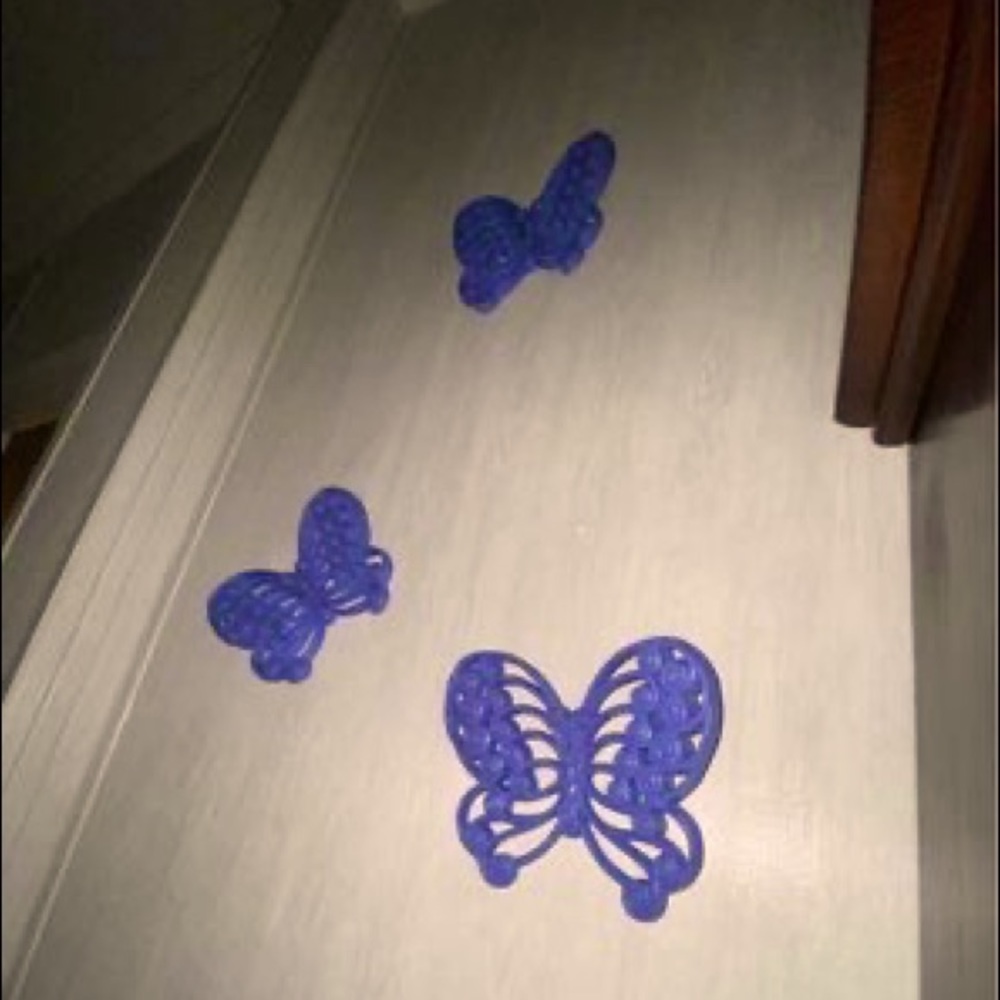 Set of 3 Vintage Burwood Products faux wicker Butterflies
